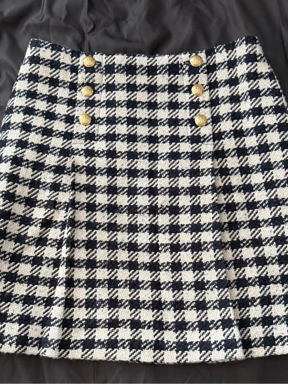 Talbots Black and White Houndstooth Holiday Double Breasted